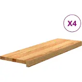 vidaXL Traptreden 4 st 80x25x2 cm massief eikenhout lichtbruin
