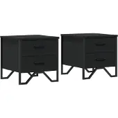 vidaXL Nachtkastjes 2 st 40x41x40 cm bewerkt hout zwart