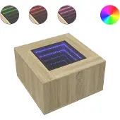 vidaXL Salontafel met LED 60x60x40 cm bewerkt hout sonoma eikenkleurig