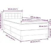 vidaXL Boxspring met matras fluweel donkergrijs 80x220 cm