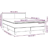 vidaXL Boxspringbed met matras, donkergrijs, 160x210 cm, fluweel