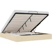vidaXL Bedframe zonder matras 160x200 cm stof crèmekleurig