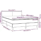vidaXL Boxspring met matras fluweel roze 140x220 cm