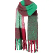Sarlini Langwerpige Sjaal met Franjes Multi Bright