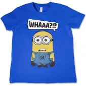 Hybris Minions Kinder Tshirt -Kids tm 4 jaar- Whaaa?!? Blauw