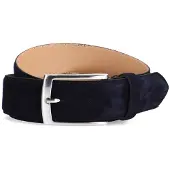 Manfield Donkerblauwe suède riem | Maat 115
