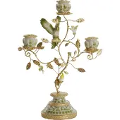 Light & Living Kandelaar 3L 26x13x37 cm PARROT crème-groen-geel+licht goud (Goud, 26x37x13cm)
