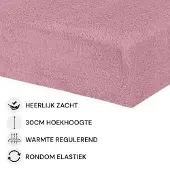 Husch - Teddy Fleece Hoeslaken - 160x200 - Roze