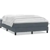vidaXL Boxspringbed met matras, donkergrijs, 160x210 cm, fluweel