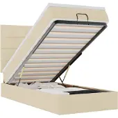 vidaXL Ottoman bed met matras 90x190cm stof crèmekleurig