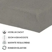 Husch - Teddy Fleece Hoeslaken - 160x200 - Taupe