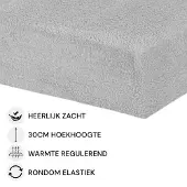 Husch - Teddy Fleece Hoeslaken - 160x200 - Grijs