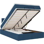 vidaXL Bed poef met matras en LED's 120x200 cm stof blauw
