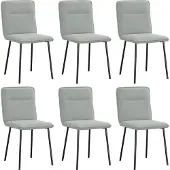 vidaXL Eetkamerstoelen 6 st fluweel lichtgrijs