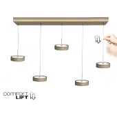 Freelight Modern Scandinavisch hanglamp Alieno 5-lichts balk crème