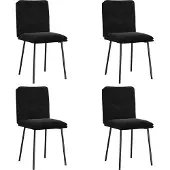 vidaXL Eetkamerstoelen 4 st fluweel zwart