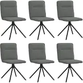vidaXL Eetkamerstoelen 6 st stof donkergrijs