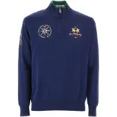 La Martina Trui donkerblauw / geel / groen / rood