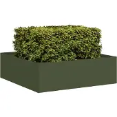 vidaXL Plantenbak 100x100x30 cm staal olijfgroen