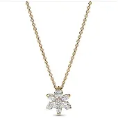 Pandora Kettingen - 14k Gold-plated neklace withcubic zirconia in gold