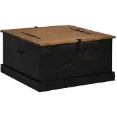 vidaXL Opbergkist HALDEN zwart 91x91x47 cm massief grenenhout