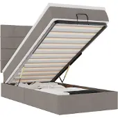 vidaXL Ottoman bed met matras en LED's 90x190cm stof taupe
