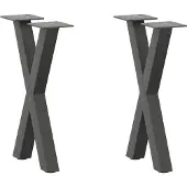 vidaXL Salontafelpoten 2 st X-vormig 38x(42-43) cm staal antraciet