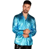 Coppens blouse heer Shining Star turquoise | Maat 3XL + |