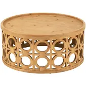J-Line Coffee Table Carving Fir Wood/Mdf Natural