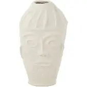 J-Line Pot Face Paper Mache White