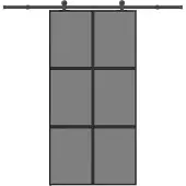 vidaXL Schuifdeur met beslag 102,5x205 cm gehard glas en aluminium