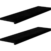 vidaXL Traptreden 2 st 100x25x2 cm massief eikenhout bruin-zwart