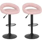 vidaXL Barkrukken 2 st fluweel roze