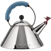 Alessi 9093 fluitketel Lichtblauw-vogel