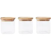Pebbly Vershoudbakje (set) PKV-015 800 ml, set van 3 stuks, glas / bamboe,