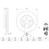 Bosch Remschijf 0 986 479 F72 voorkant, geventileerd, sterk gecarboniseerd, 1 Stuk