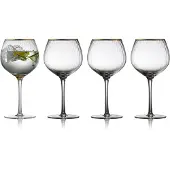 Lyngby Gin & Tonic Glas Glas Palermo Gold 650 ml (4-delig)