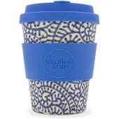 Ecoffee Cup Satsuko | Bamboe Beker | 350 ml | met Blauw Siliconen