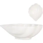 Clayre & Eef Kom Schelp 12x10x4 cm Wit Keramiek