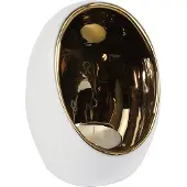 Gifts Amsterdam Theelichthouder Pim S goud/wit aardew 9,5x9,5 x12,5cm