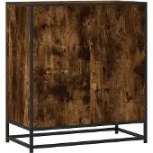 vidaXL Dressoir 68x35x76 cm bewerkt hout en metaal gerookt eiken