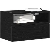 vidaXL Nachtkastjes 2 st wandgemonteerd 45x26x28,5 cm zwart