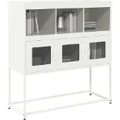 vidaXL Dressoir 100,5x39x107 cm koudgewalst staal wit