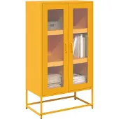 vidaXL Hoge kast 68x39x123 cm staal mosterdgeel