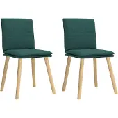 vidaXL Eetkamerstoelen 2 st stof donkergroen