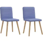 vidaXL Eetkamerstoelen 2 st stof jeansblauw