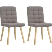 vidaXL Eetkamerstoelen draaibaar 2 st stof taupe