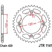 JT Sprockets Jt Jtr 1141-50 Achtertandwiel