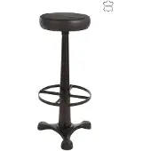 J-Line Bar stool leather/metal black
