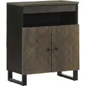 vidaXL Dressoir 60x33x75 cm massief mangohout zwart